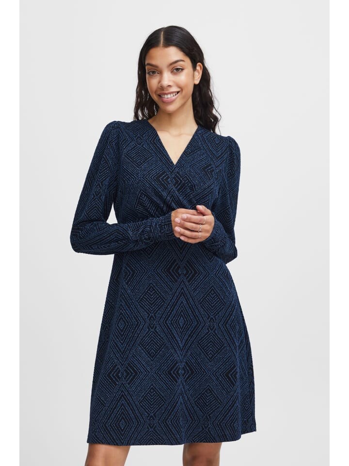 

Короткое платье b.young Jerseykleid BYRIMLO DRESS 20814161 Modisches Langarmkleid, синий