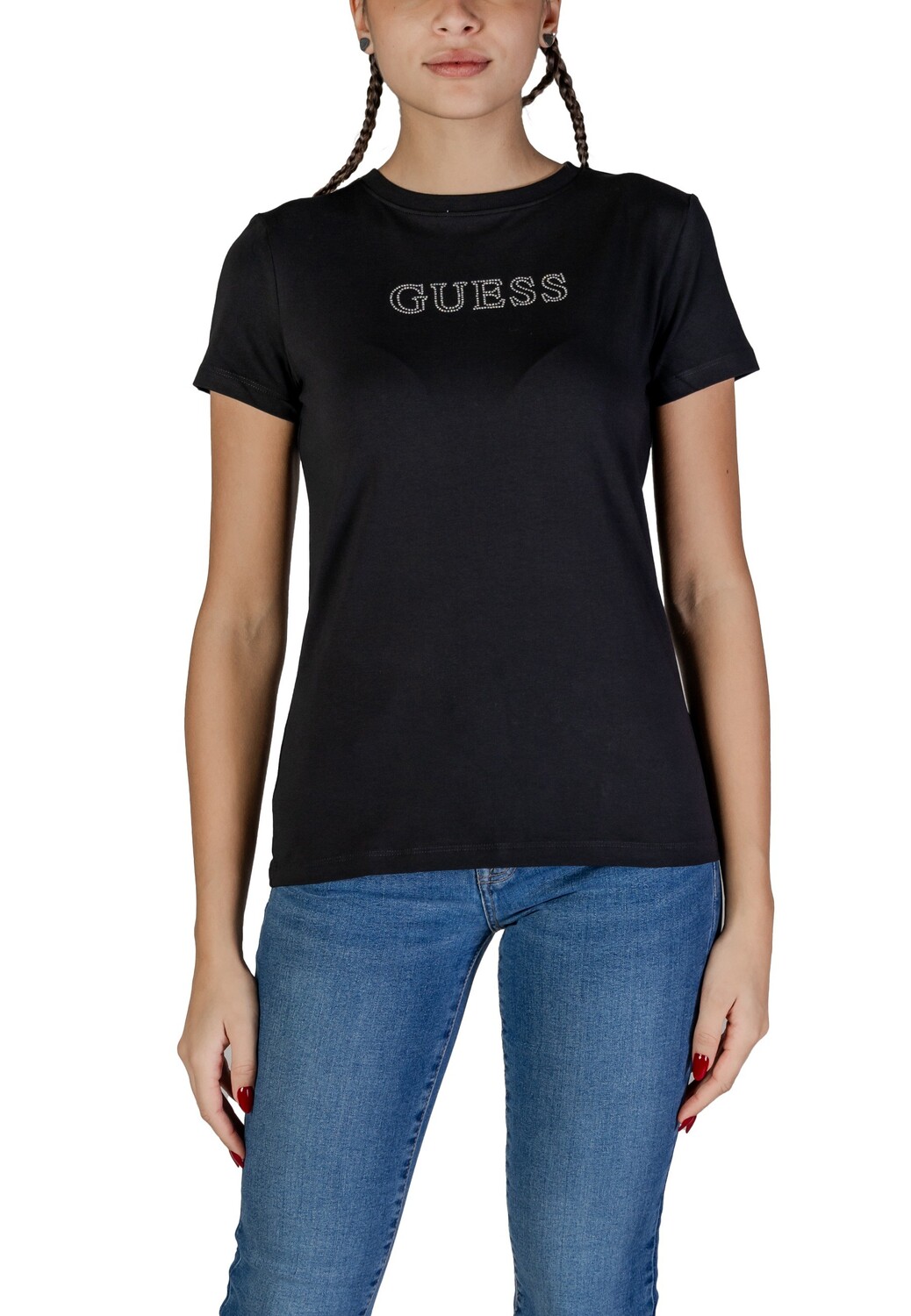 

Футболка женская GUESS с логотипом бренда, черный