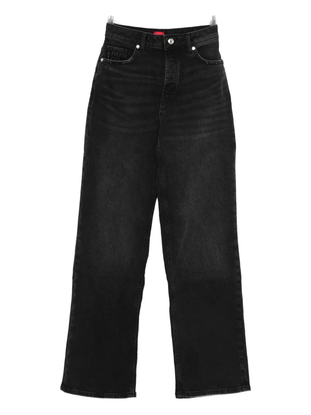 

Прямые джинсы с нашивкой-логотипом HUGO, черный