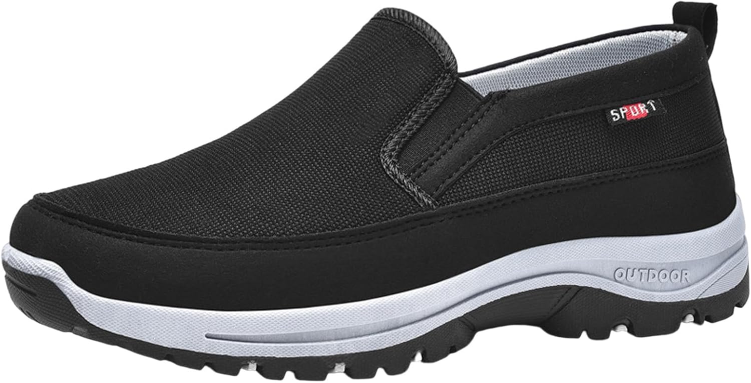 

Мужские прогулочные кроссовки на мягкой подошве с комфортной амортизирующей стелькой из памяти формы, ультралегкие, дышащие, модные, с нескользящей подошвой, поддержкой свода стопы и амортизацией для бега и спорта Generic, черный