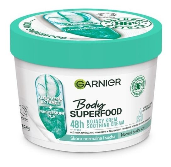 

Успокаивающий крем для тела с экстрактом алоэ вера + магний PCA, 380 мл Garnier, Body SuperFood