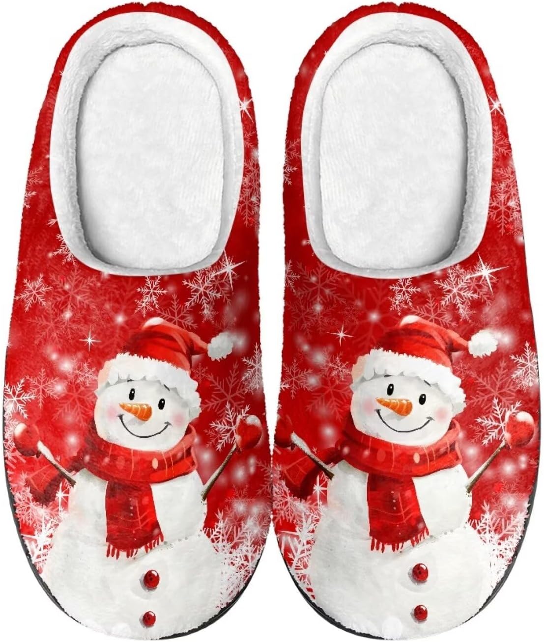 

Тапочки Flashideas для женщин и мужчин, мягкие, пушистые, теплые, домашние, с нескользящей подошвой, парные, повседневного стиля, Christmas Cartoon Snowman