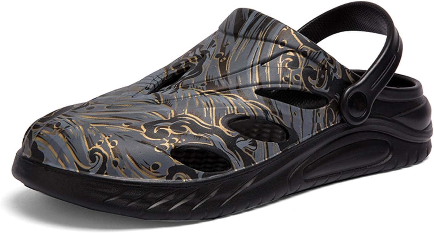 

Мужские садовые кломпы камуфляжные водные сандалии спортивные кломпы легкие противоскользящие резиновые туфли Meidiastra, черный