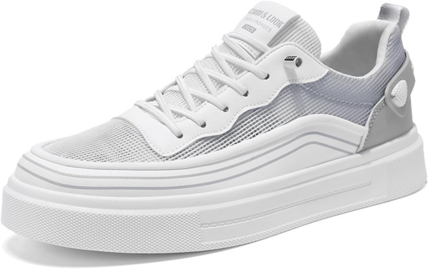 

Мужские дышащие кроссовки Aokisx с сеткой, модная повседневная обувь - стильная для летних прогулок, посещения спортзала и ежедневных поездок, белый/серый