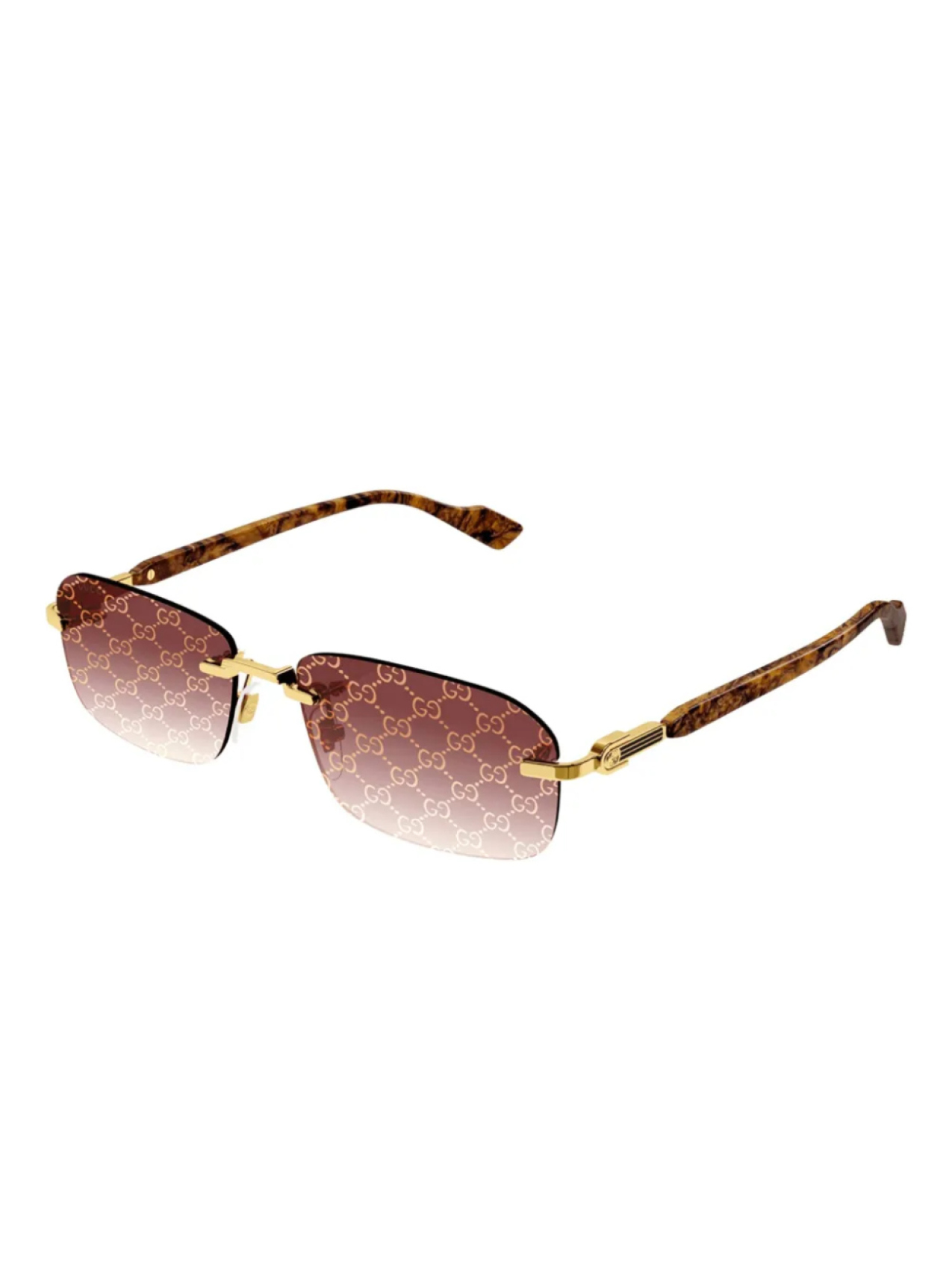 Солнцезащитные очки в прямоугольной оправе "Brown" Gucci Eyewear, коричневый — фото 2