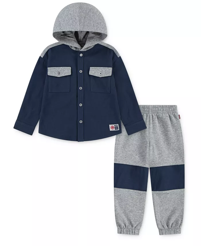 

Мальчики Toddler 2T-4T комплект из 2 предметов: худи-куртка с капюшоном и джоггеры Levi'S, мультиколор