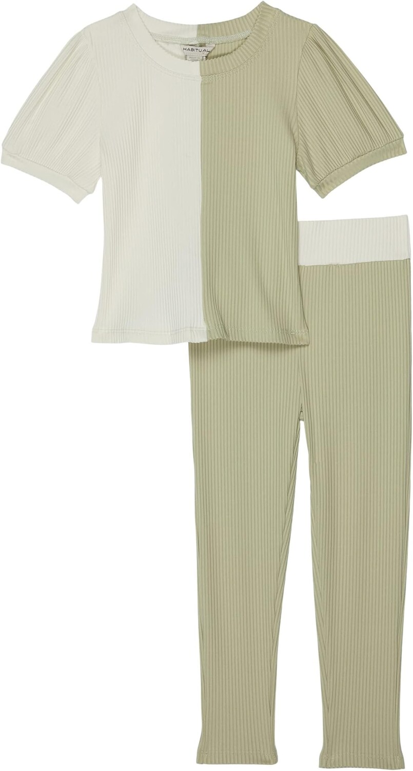 

Детский набор HABITUAL girl Color-Block Short Sleeve Top Active Set, зеленый