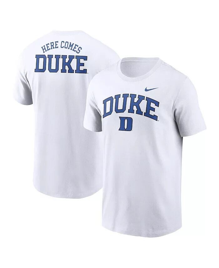 

Мужская белая футболка Duke Blue Devils Blitz 2-Hit Nike