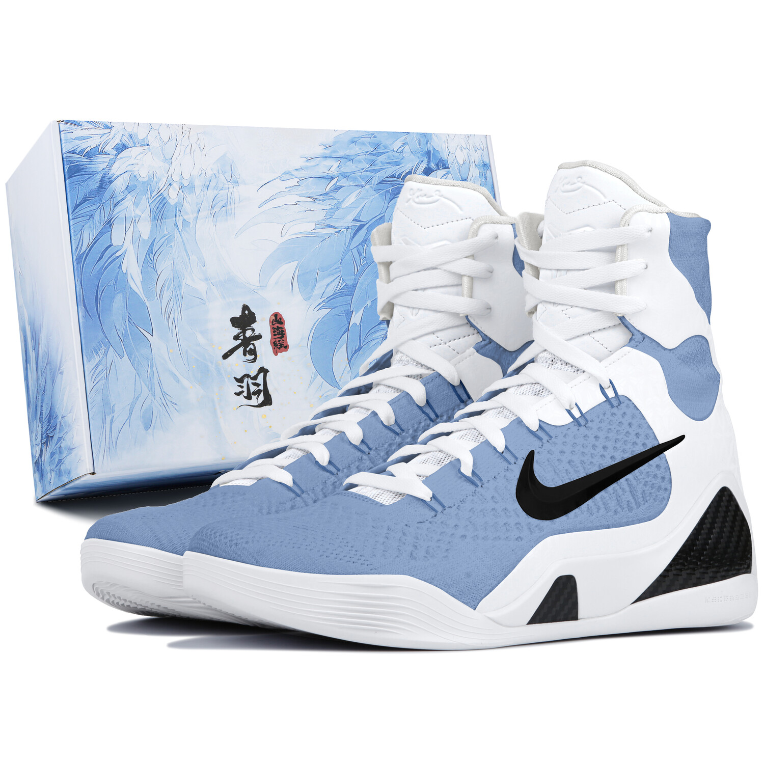

Баскетбольные кроссовки Kobe 9 Basketball Shoes Unisex High-Top White/Blue Nike