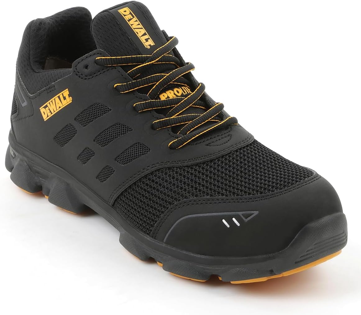 

Мужские легкие рабочие туфли DEWALT Prism Low, нейлоновая сетка, Prolite, алюминиевый защитный носок, черный