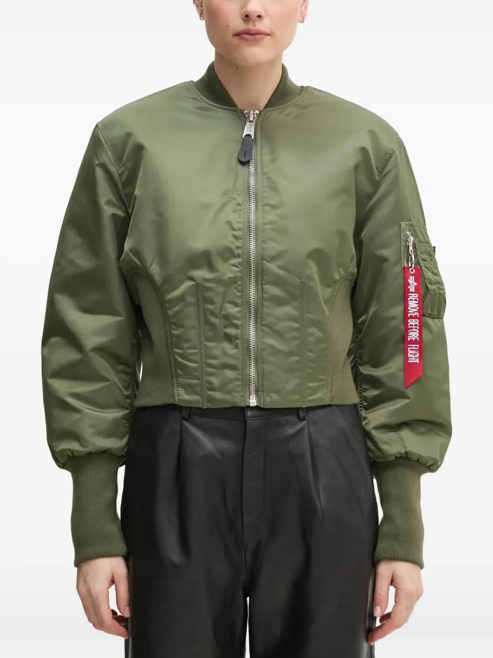 

Укороченный бомбер Alpha Industries, зеленый