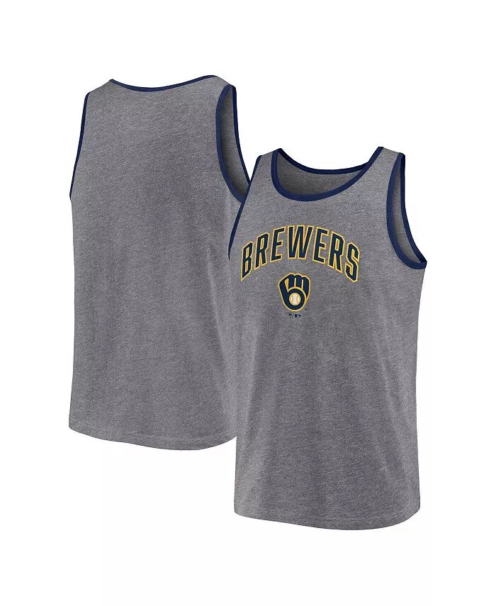 

Мужская майка Milwaukee Brewers Primary Heather Grey Fanatics, серый