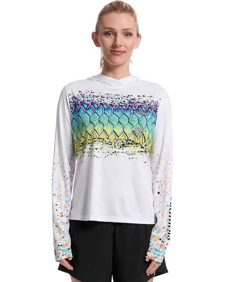 

Худи Columbia Tidal Light PFG X Bentley Hoodie, цвет White/PFG W Bentley Tarpon Scales