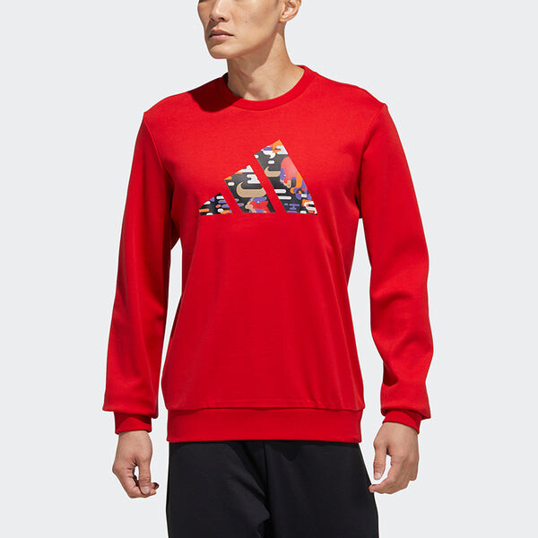 Толстовка с капюшоном cny с принтом графического логотипа красная Adidas, красный — фото 3