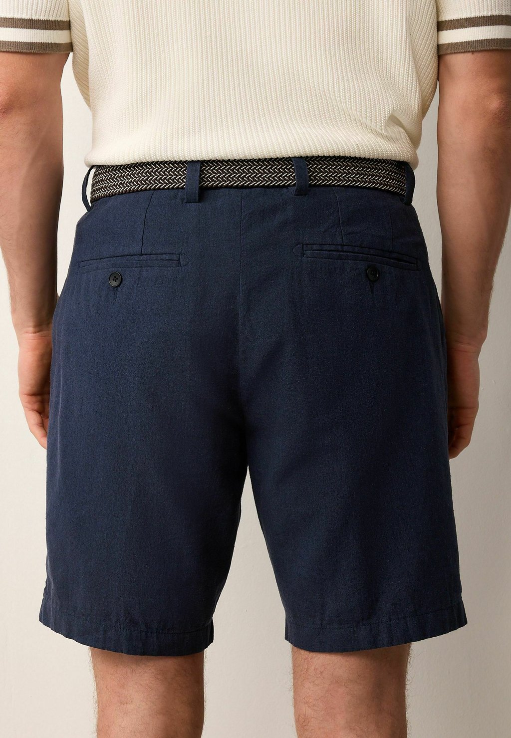 Шорты REGULAR FIT BELTED CHINO Next, синий — фото 2