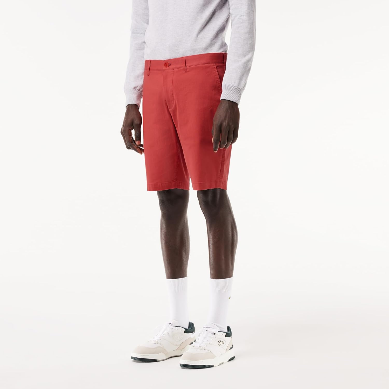 Lacorate мужские однотонные бермуды Slim Fit Lacoste, Sierra Red — фото 4