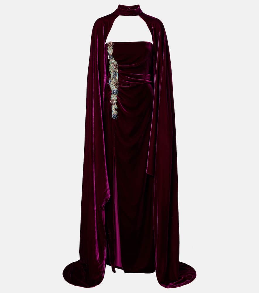 

Расшитое платье без бретелей Costarellos, Magenta