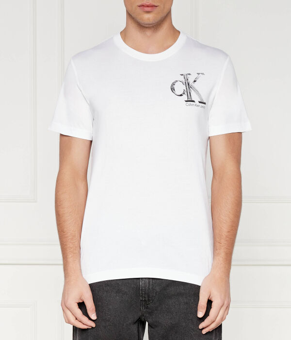 

Футболка с монограммой Regular fit Calvin Klein Jeans, белый