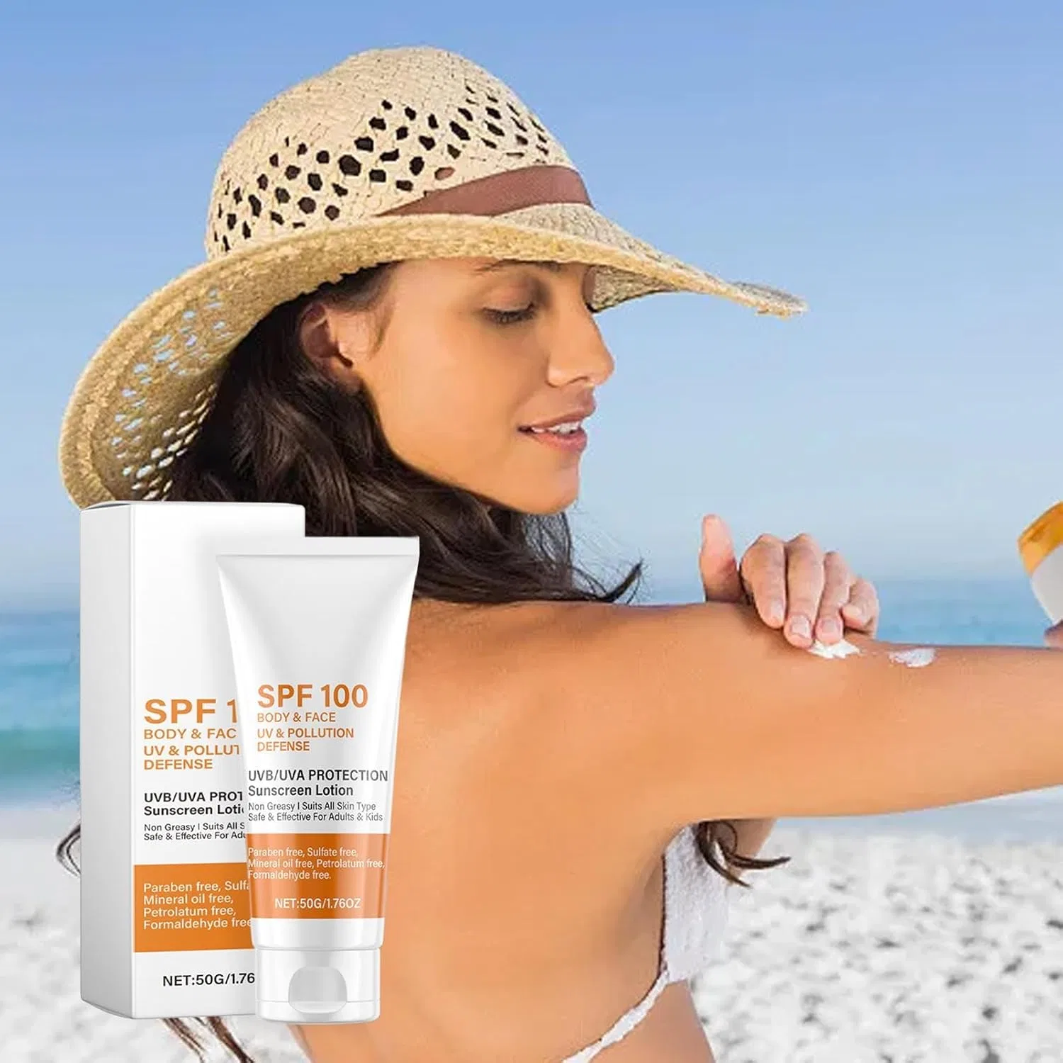 Солнцезащитный лосьон для лица и тела SPF 100, 5.5 x 3.8 x 13.5 см Generisch — фото 3