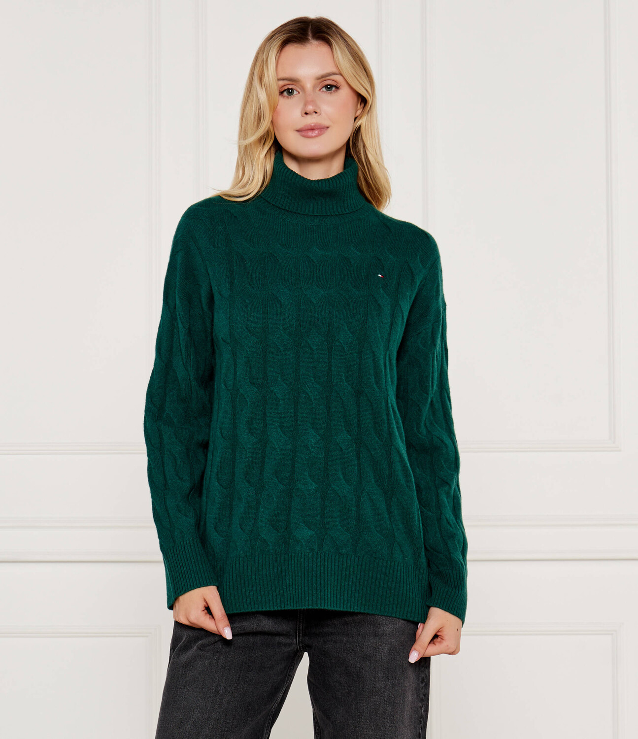 

Свитер из шерсти Tommy Hilfiger Regular Fit, цвет verde bottiglia