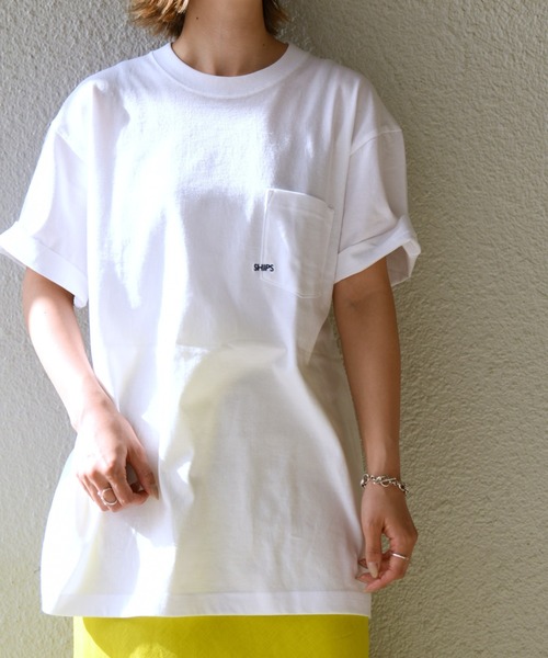 

Мини-футболка с логотипом и карманом SHIPS, белый