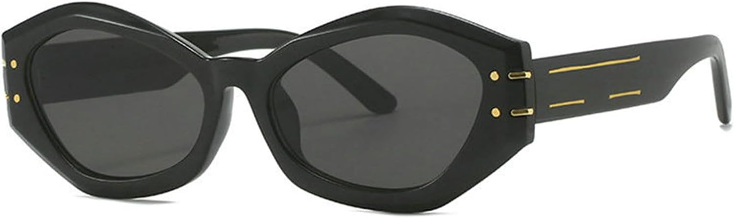 

Винтажные черные солнцезащитные очки Helena неправильной формы, женские, с металлическими линиями, «кошачий глаз», защита от ультрафиолета UV400, дизайнерские женские панк-солнцезащитные очки S65, Black