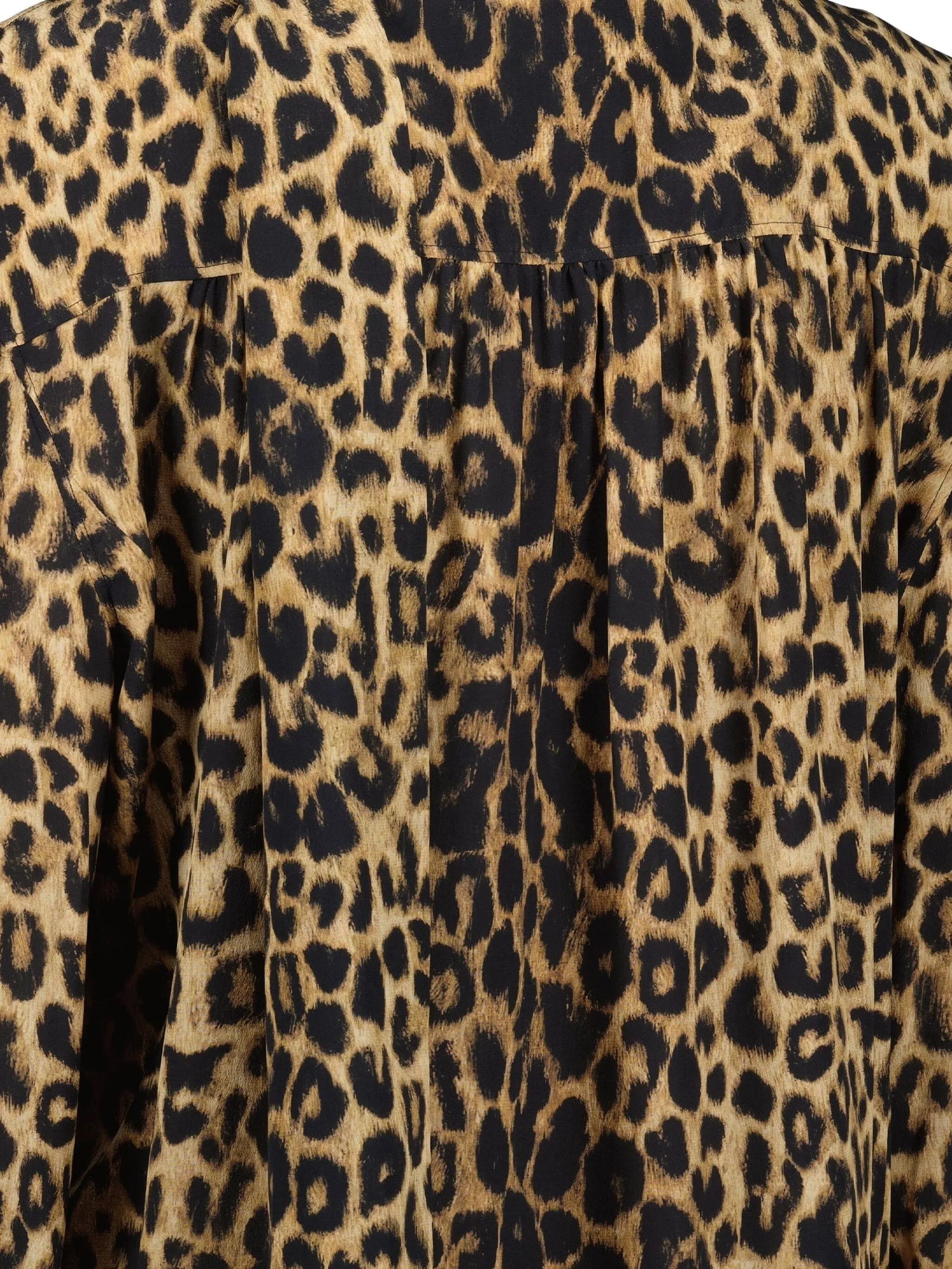Платье с леопардовым принтом и завязками Saint Laurent, коричневый — фото 3