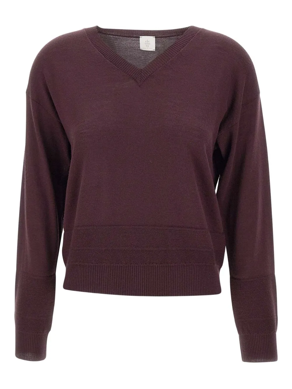 

Шерстяной свитер с V-образным вырезом Eleventy, красный