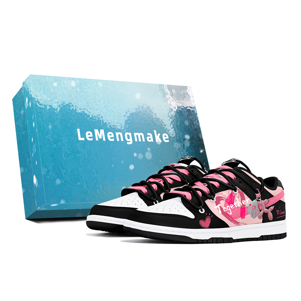 

Nike Кроссовки для скейтбординга Dunk Joy Lemon, износостойкие, низкие, мужские, черно-розовые
