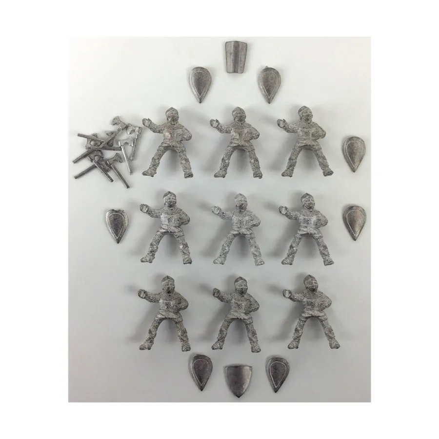 

Немецкие сержанты с бацинетом, Клаппвайзером в кольчужной броне №1, Historical Miniatures - Teutonic Knights - Loose Miniatures (25mm)