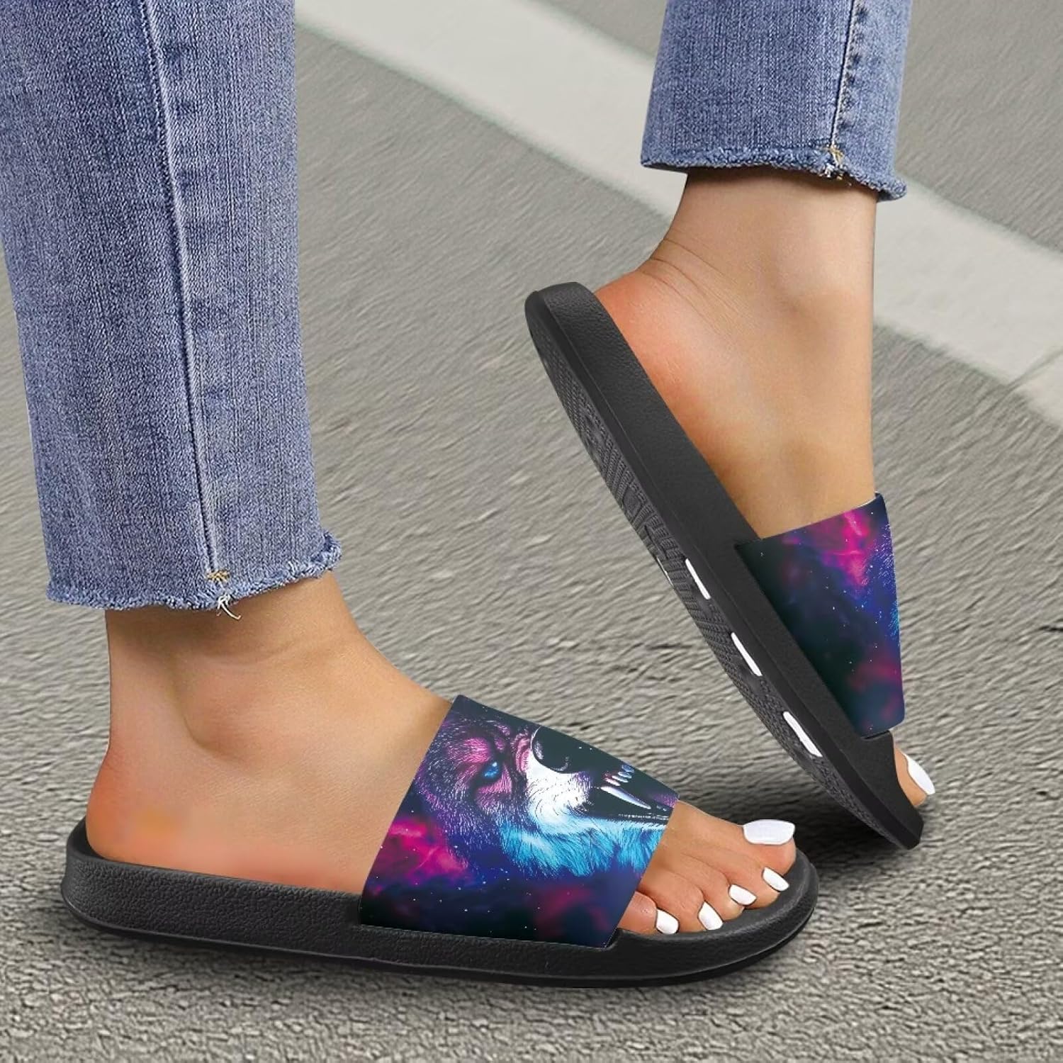 Тапочеки Jrysaedy House Slides, Galaxy Fierce Wolf — фото 4