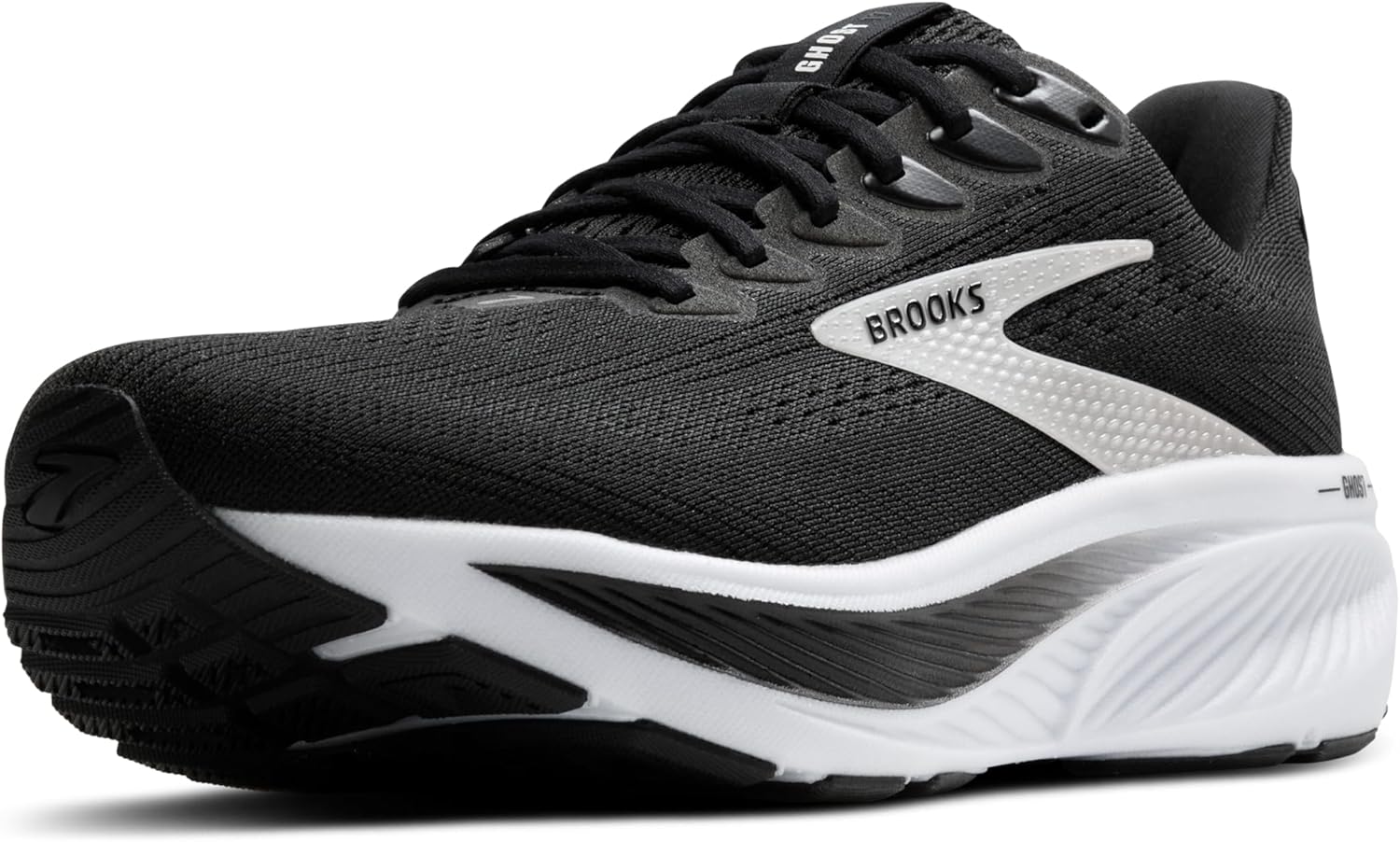 

Мужские нейтральные беговые кроссовки Brooks Ghost 17, белый/черный/серый