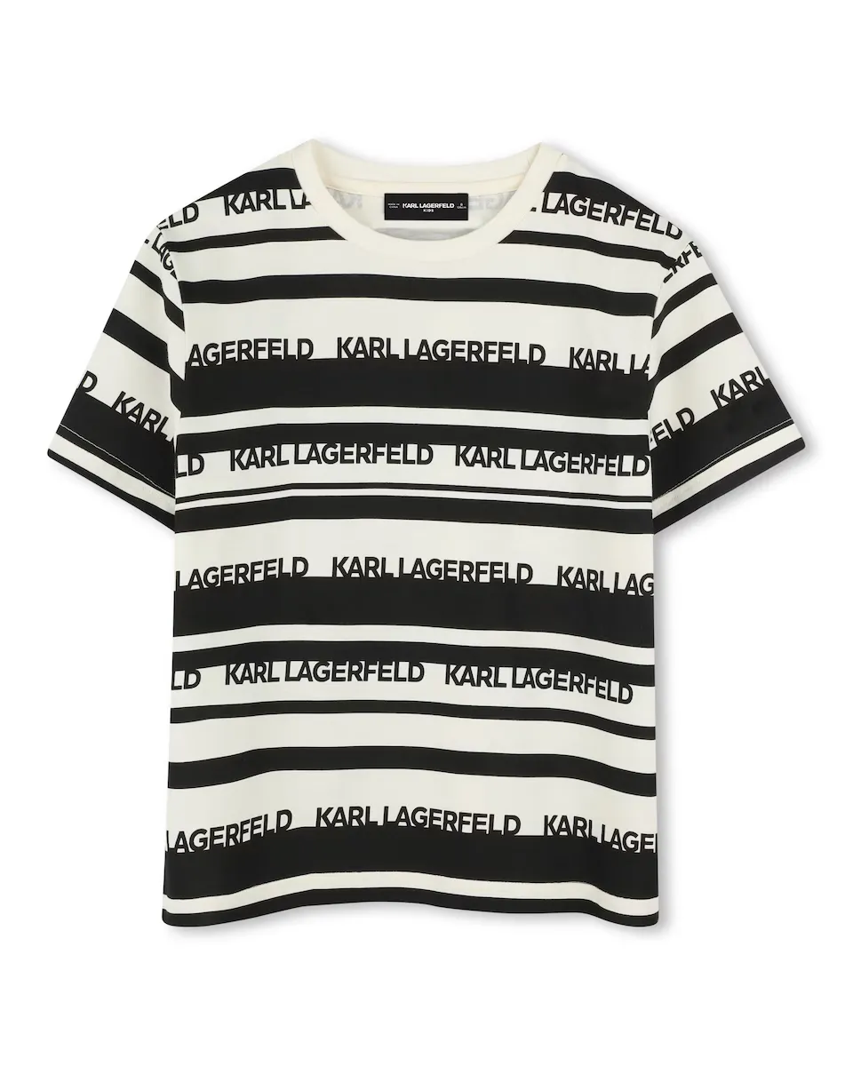 

Футболка для мальчика из хлопка с принтом Karl Lagerfeld Kids, белый