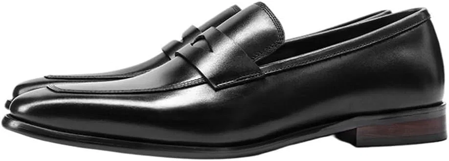 Лоферы кожаные Loafers Slip-on Black DHFIRUFSHLO