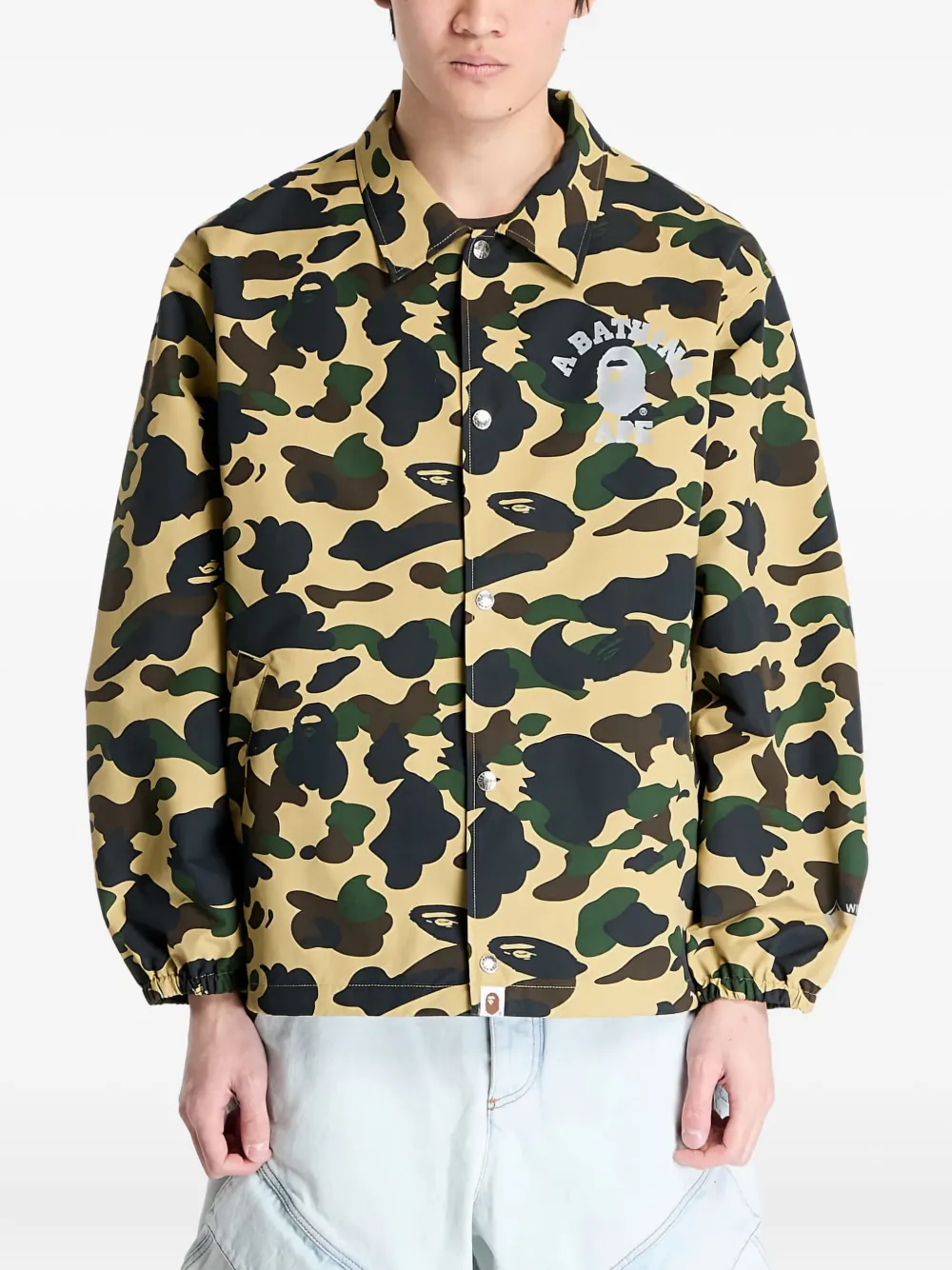 Куртка с камуфляжным принтом и логотипом A BATHING APE, желтый — фото 3