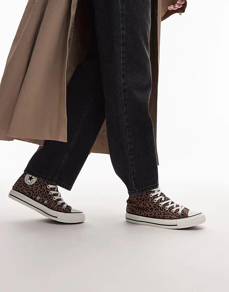 Кеды Converse Chuck Taylor All Star Hi из шерсти пони с леопардовым принтом