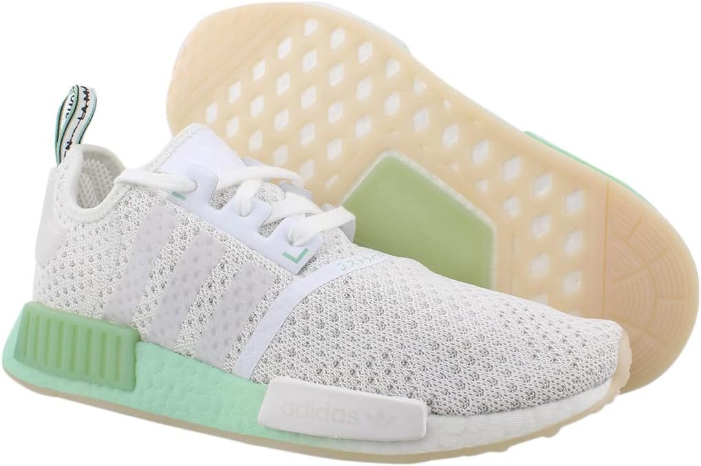 Кроссовки adidas NMDr1 для мужчин, белый/зеленый — фото 4