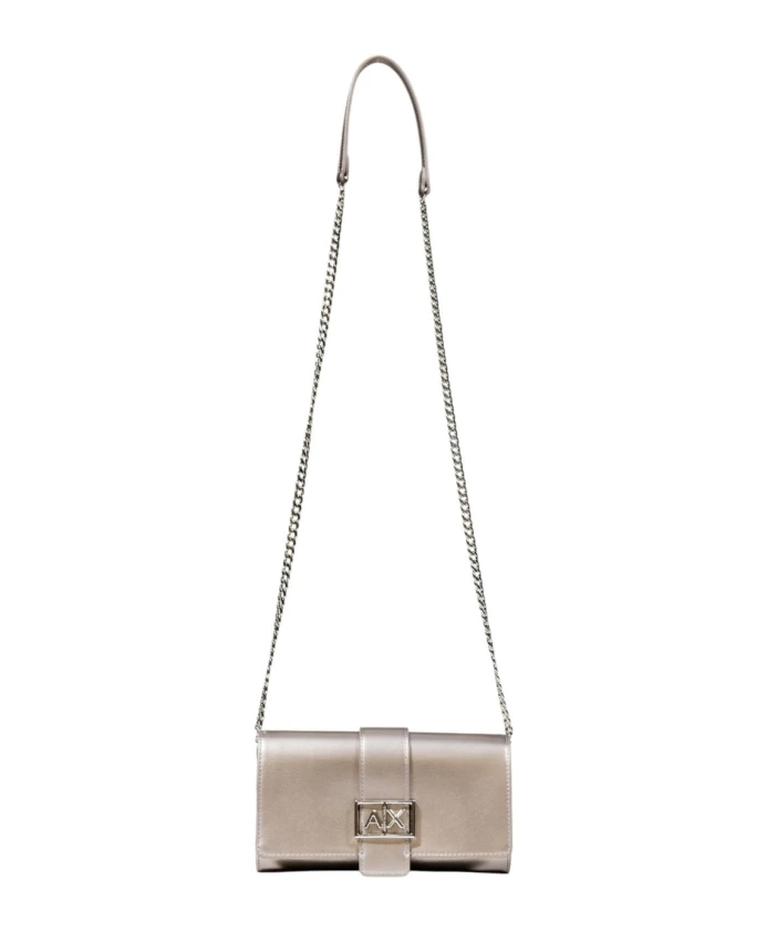 

Стильная сумка через плечо на пуговицах с карманом. Armani Exchange, серый