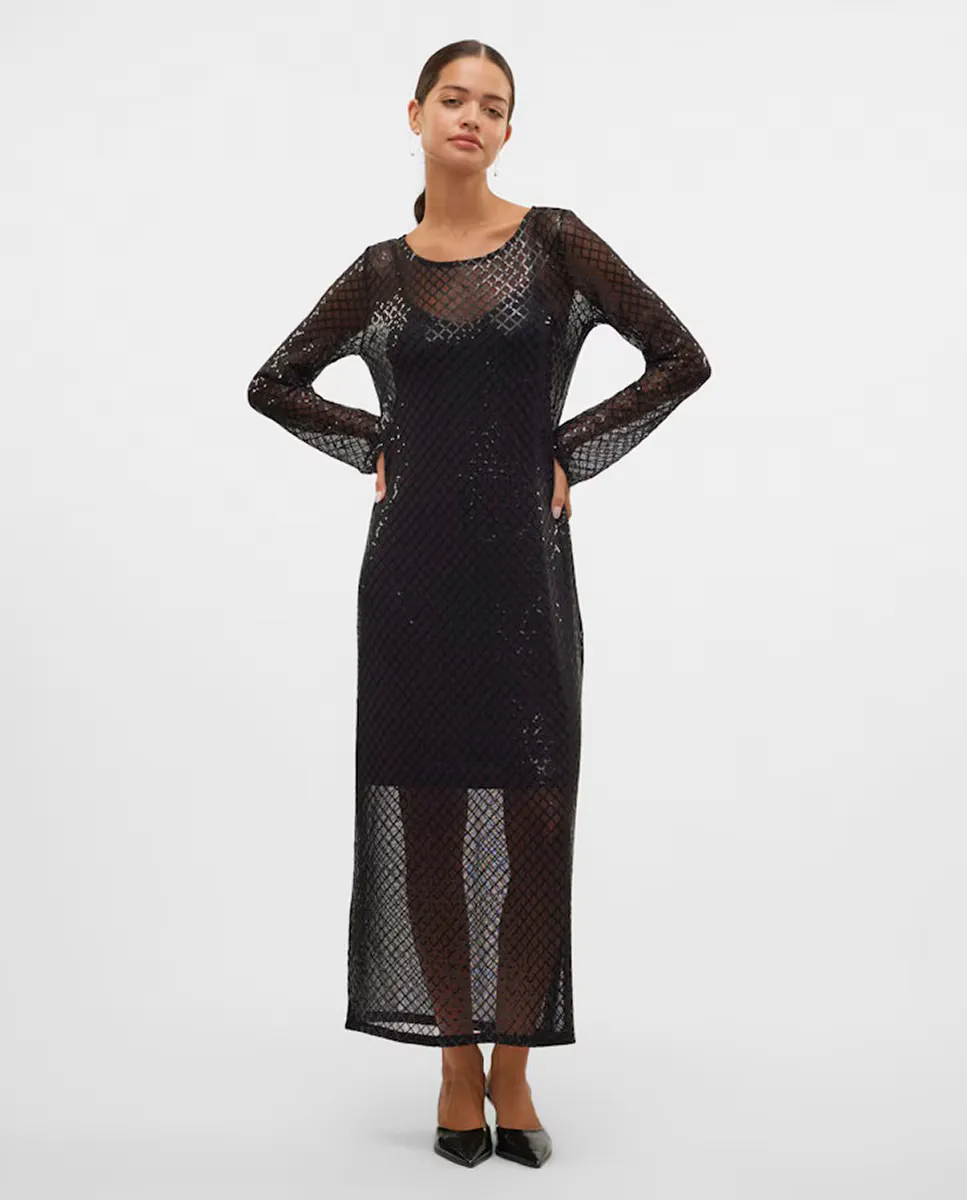 

Полупрозрачное платье для вечеринки Vero Moda, чёрный