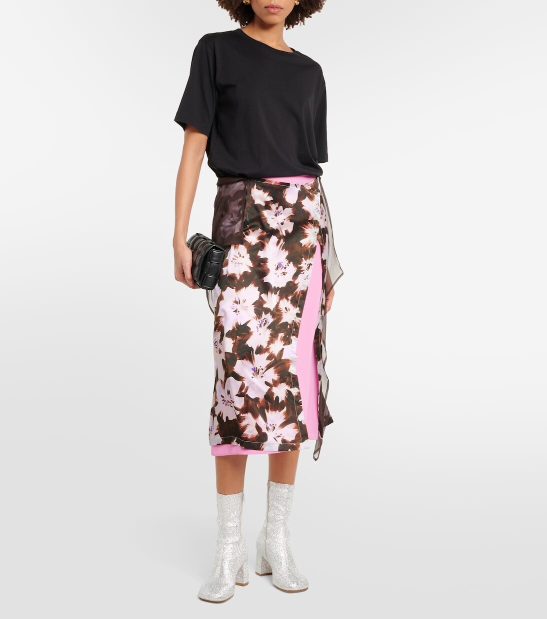 Блестящие ботильоны Dries Van Noten, серебро — фото 2