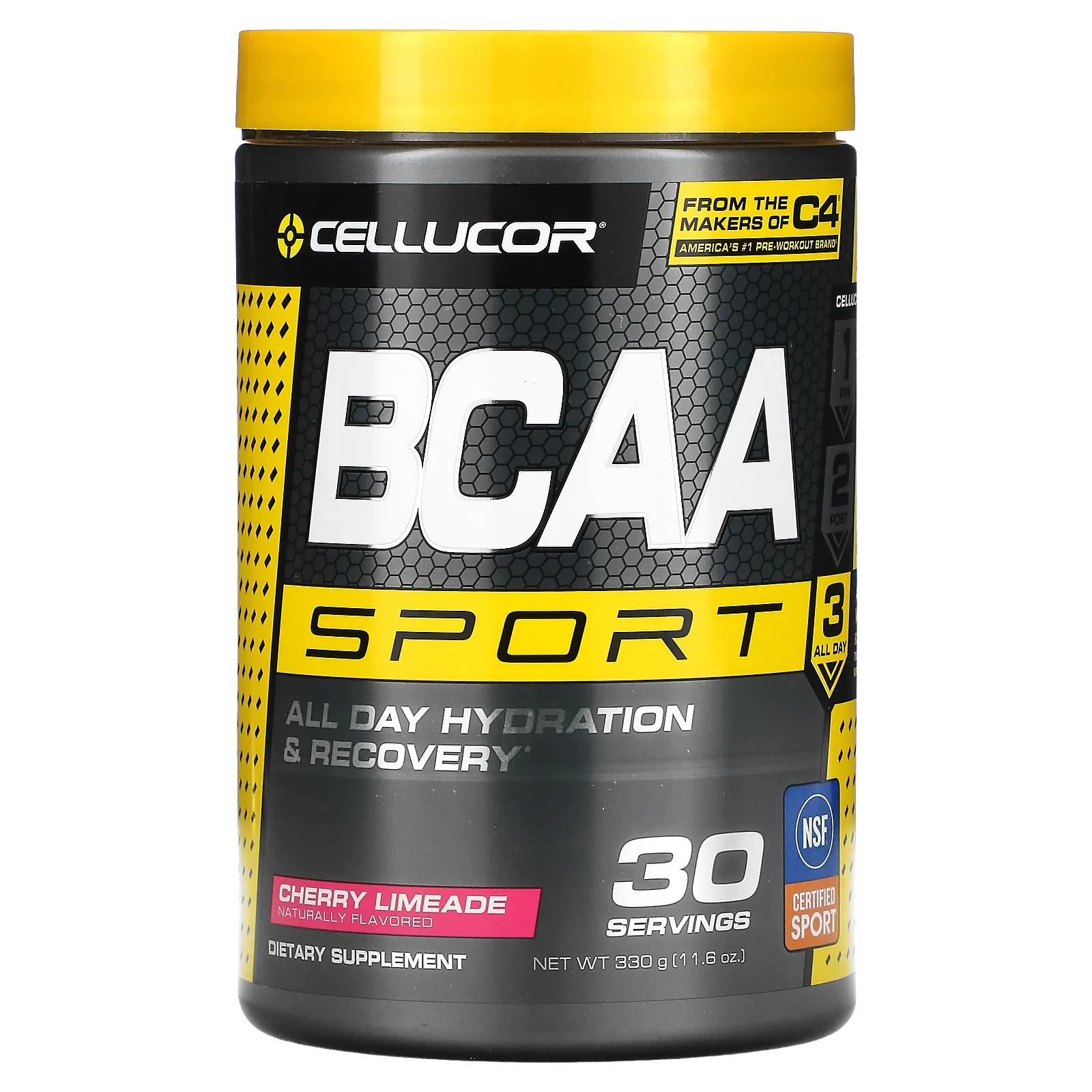 

Cellucor BCAA Sport Увлажнение и восстановление целый день Вишневый лаймад 11,6 унц. (330 г)