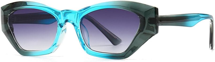 

Модные солнцезащитные очки Polygon Cat Eye с двойным цветовым переходом для женщин, ретро-очки с градиентным переходом, солнцезащитные очки UV400 для мужчин MTZJH, C6 Blue Grey