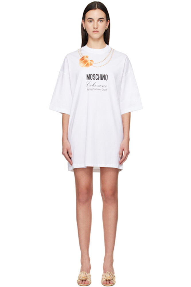 

Белое мини-платье для завтрака «Moschino»