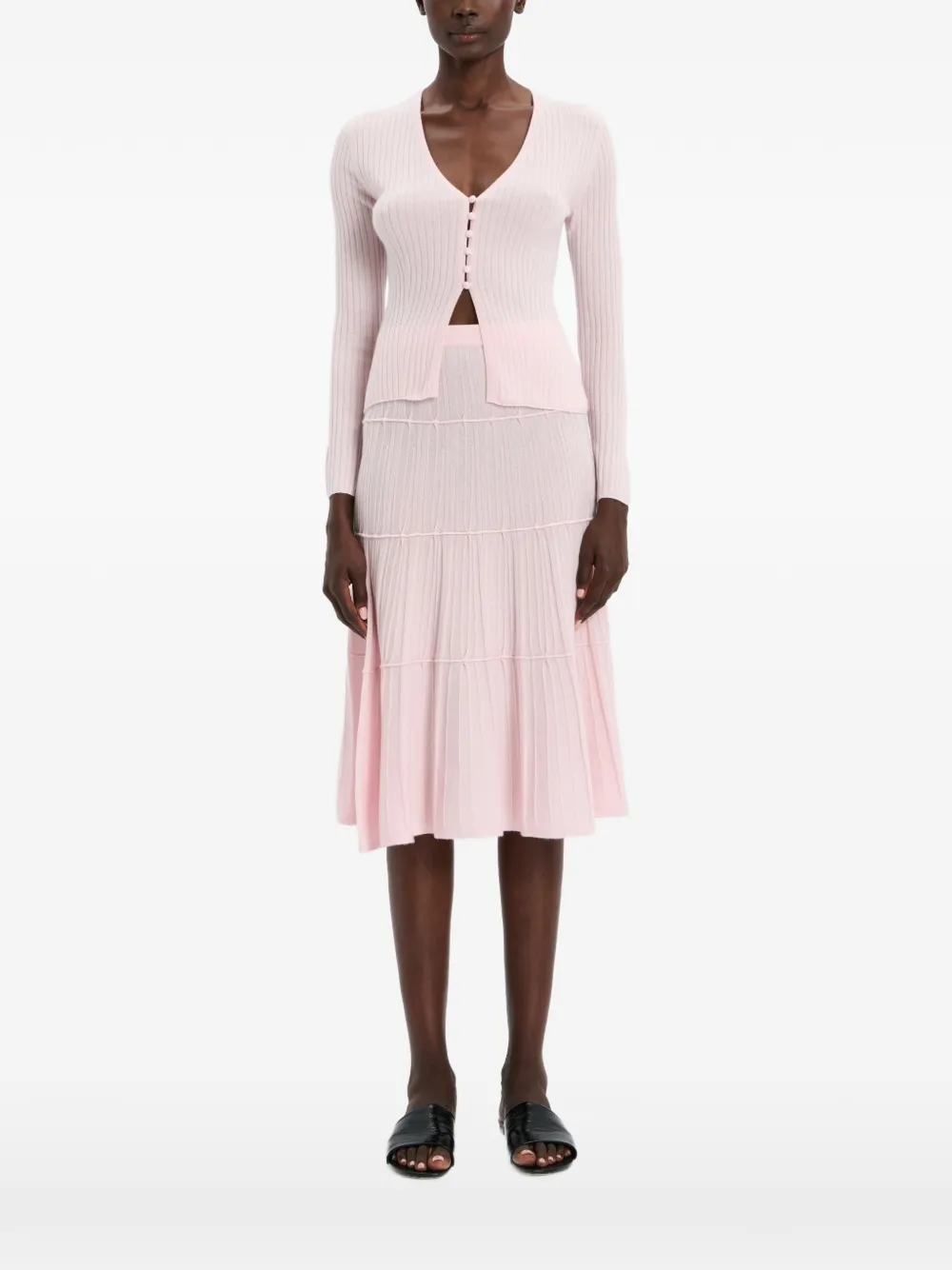 

Кардиган в рубчик с длинными рукавами Arch4, розовый