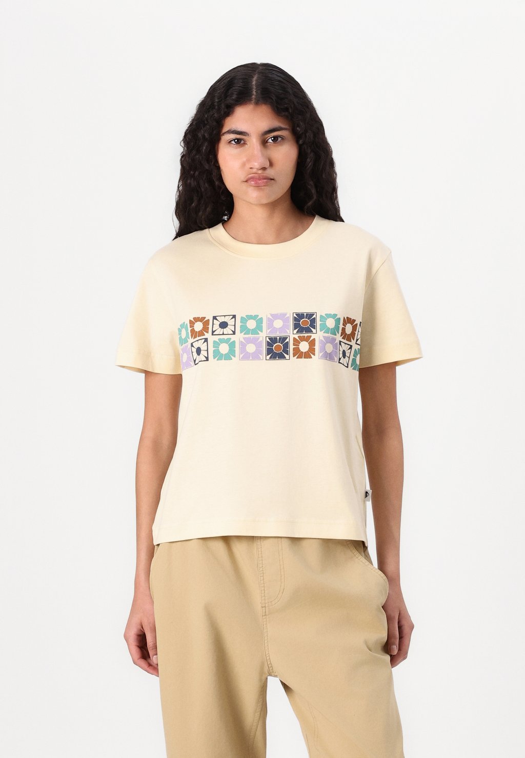 

Футболка с принтом TILEBLOOM SCREEN TEE Quiksilver, светло-желтый