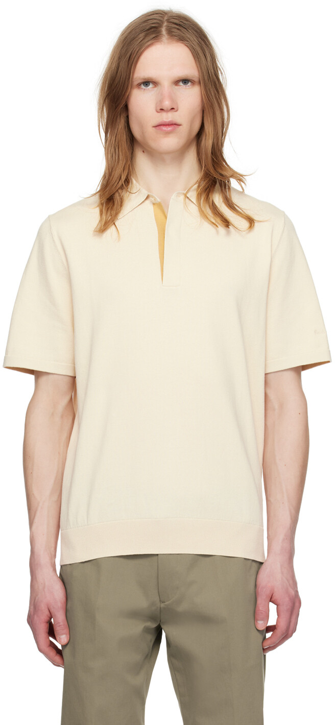 

Бежевое вышитое поло Paul Smith