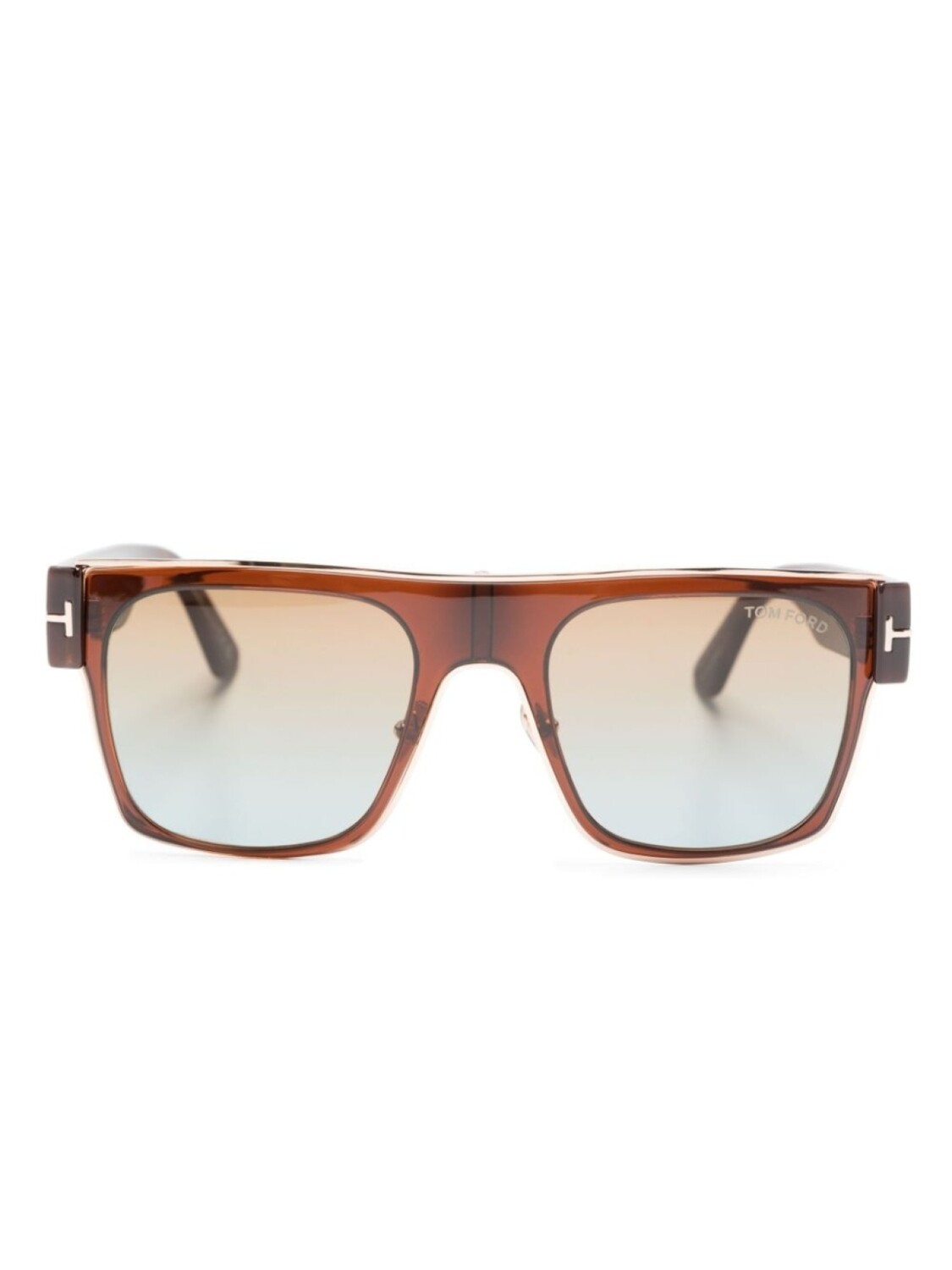 

TOM FORD Eyewear солнцезащитные очки Edwin в квадратной оправе, коричневый