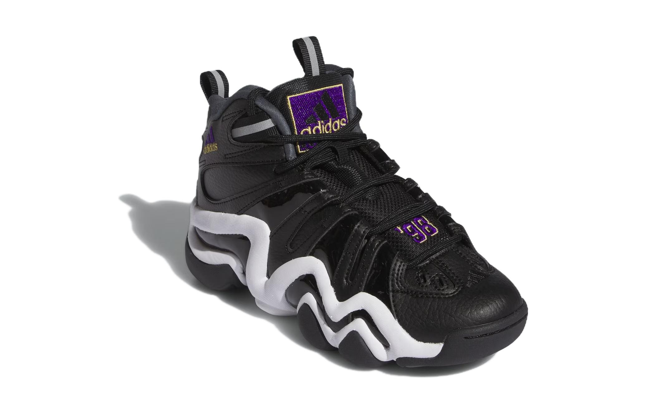 Adidas Crazy 8 Core Black Regal Purple Cloud White GS Adidas Originals, Чёрный Белый — фото 4