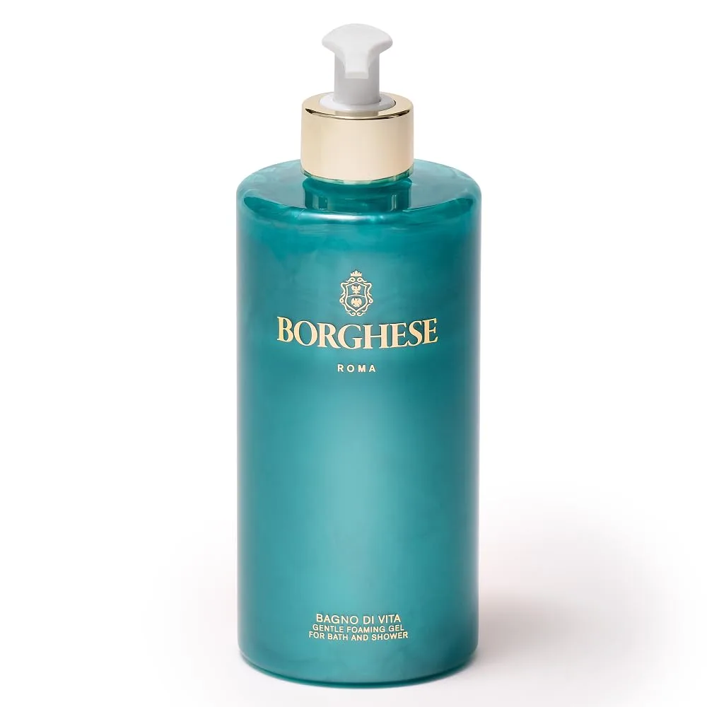 Borghese Bagno di Vita Нежный пенящийся гель для душа и ванны - Ароматерапевтический увлажняющий гель для тела с тимьяном, ромашкой и маслом сладкого миндаля. Подходит для всех типов кожи. 444 мл (1 шт.)