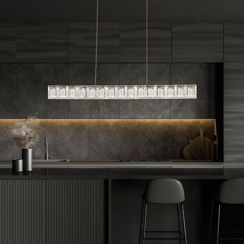 

Светодиодный подвесной светильник, хром, прозрачный, кристаллы, H 120см Globo Lighting, серебро